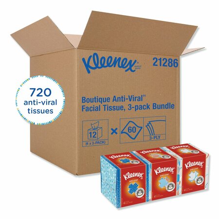 Kleenex Boutique Anti-Viral 3 Ply Facial Tissue, 60 Sheets KCC 21286